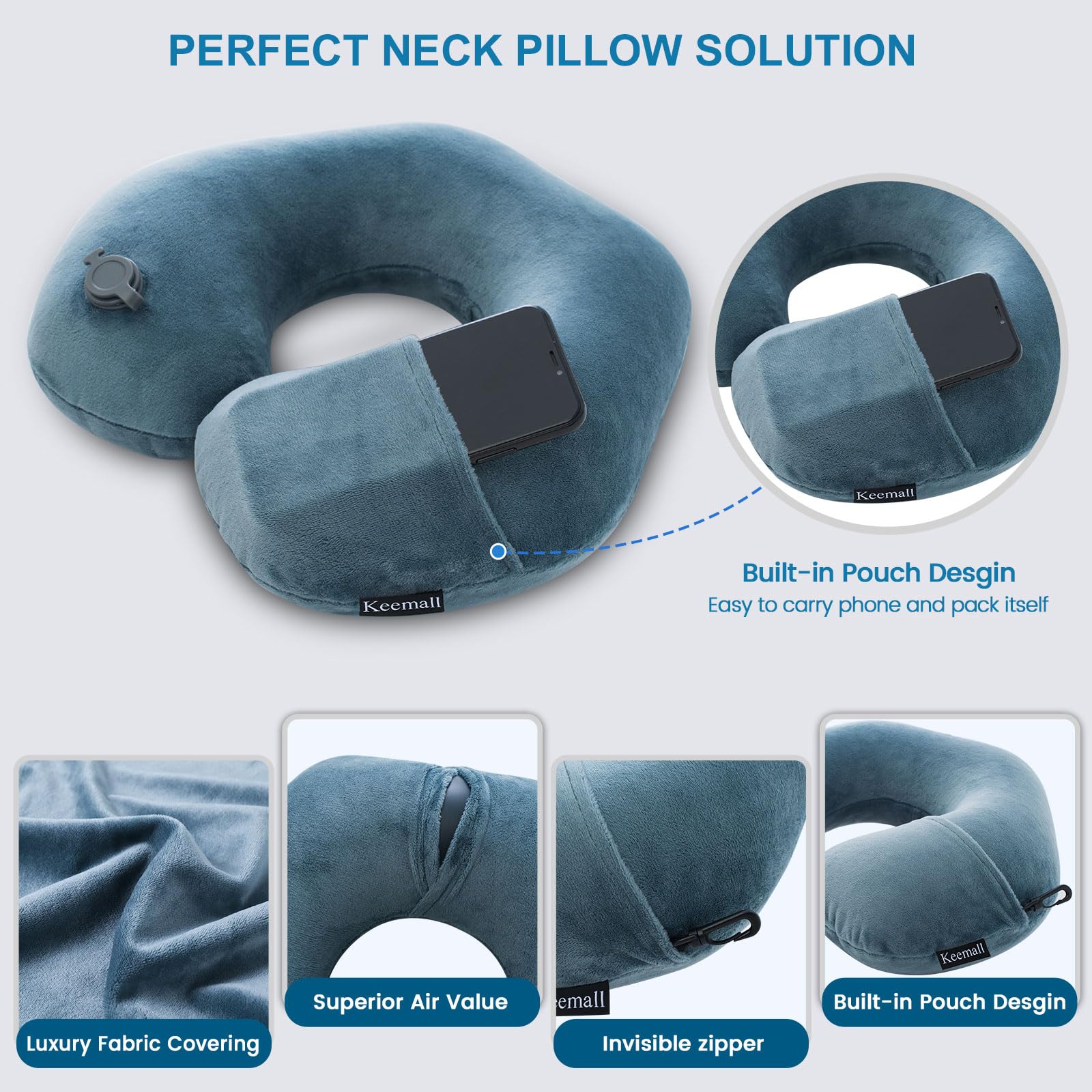 Keemall lightweight pillow weighing 110g for easy travel