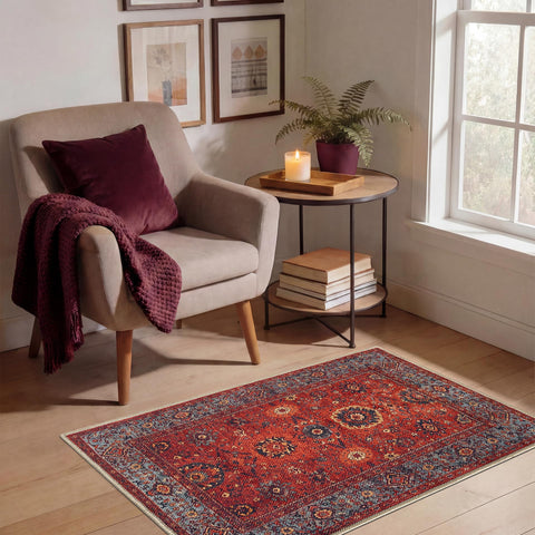 Keen Home Design 2x3 rug non-slip backing keeps high-traffic areas in place.