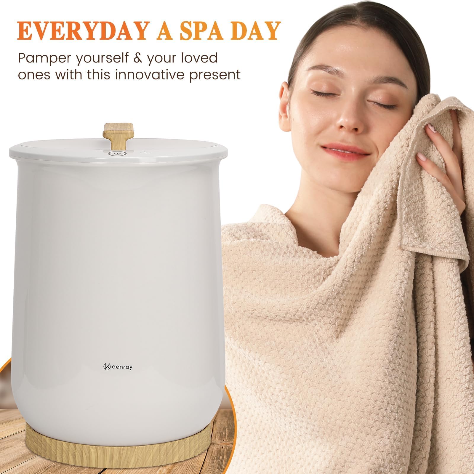 Keenray compact safe towel warmer design for easy relocation.