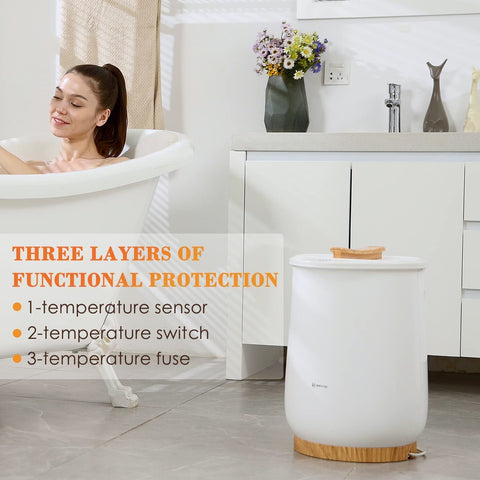 Keenray towel warmer base design highlighting compact, stylish integration in bathroom decor