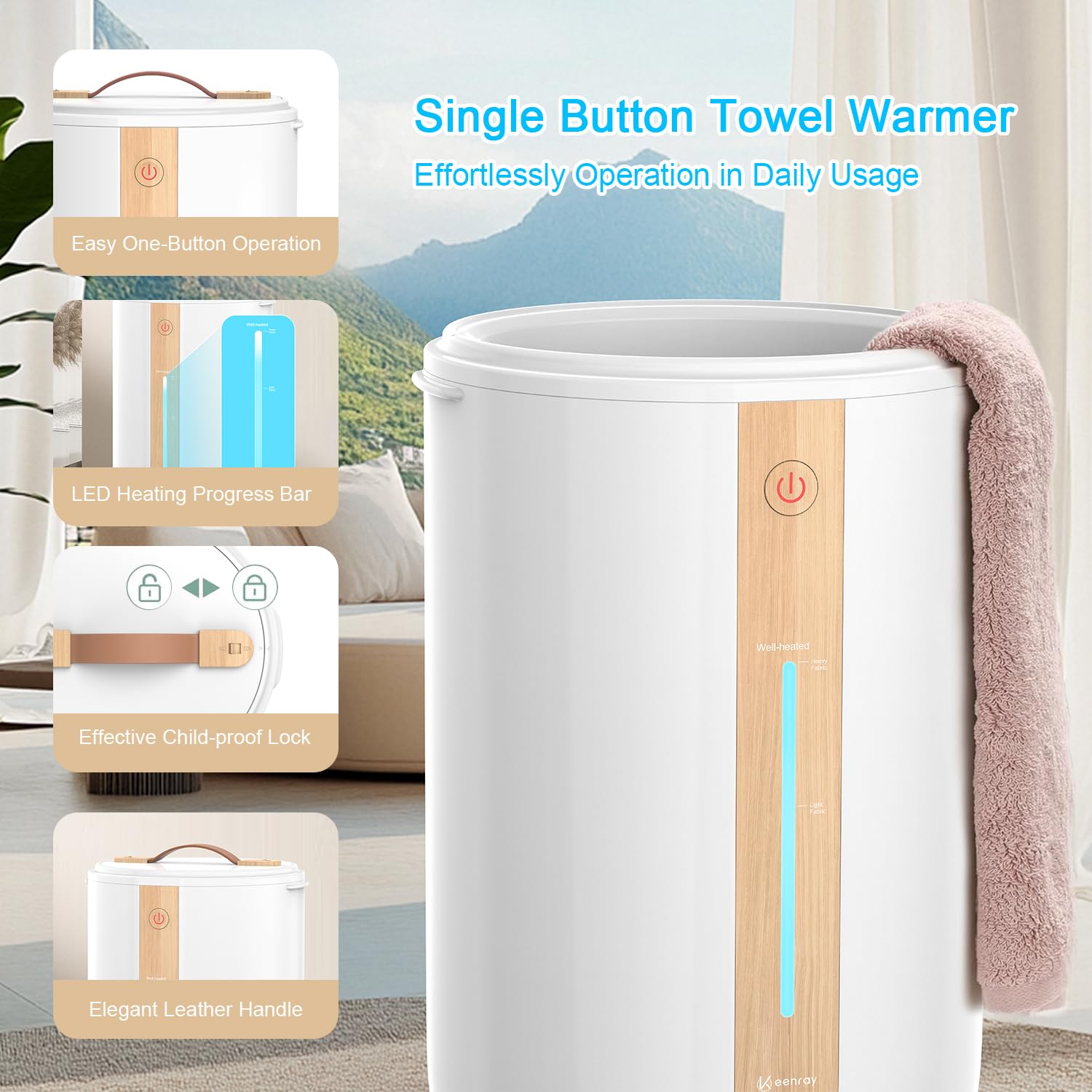 Keenray towel warmer bucket fragrance disc holder for spa-like scent