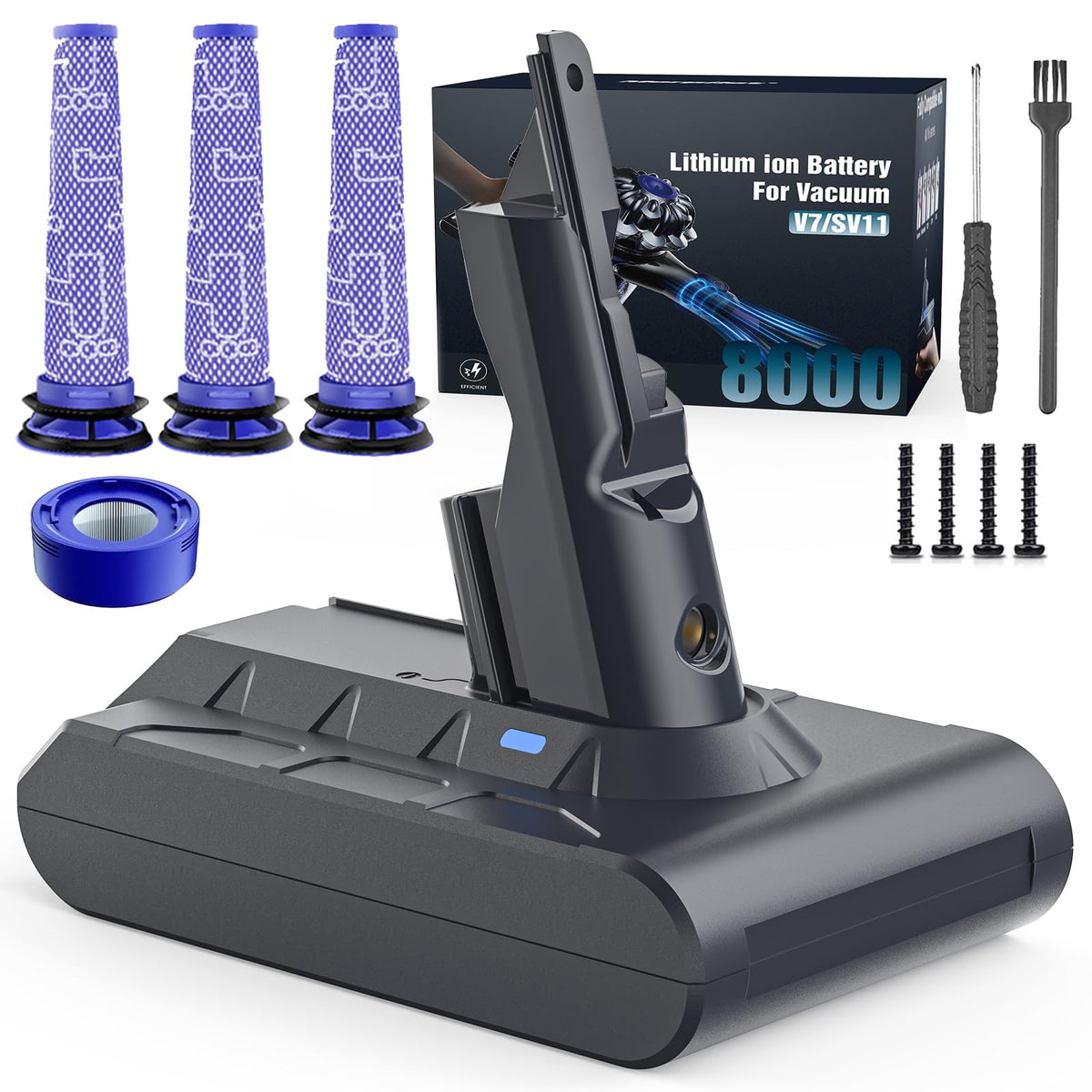Keenstone 8000mAh battery pack for Dyson V7 boosts runtime