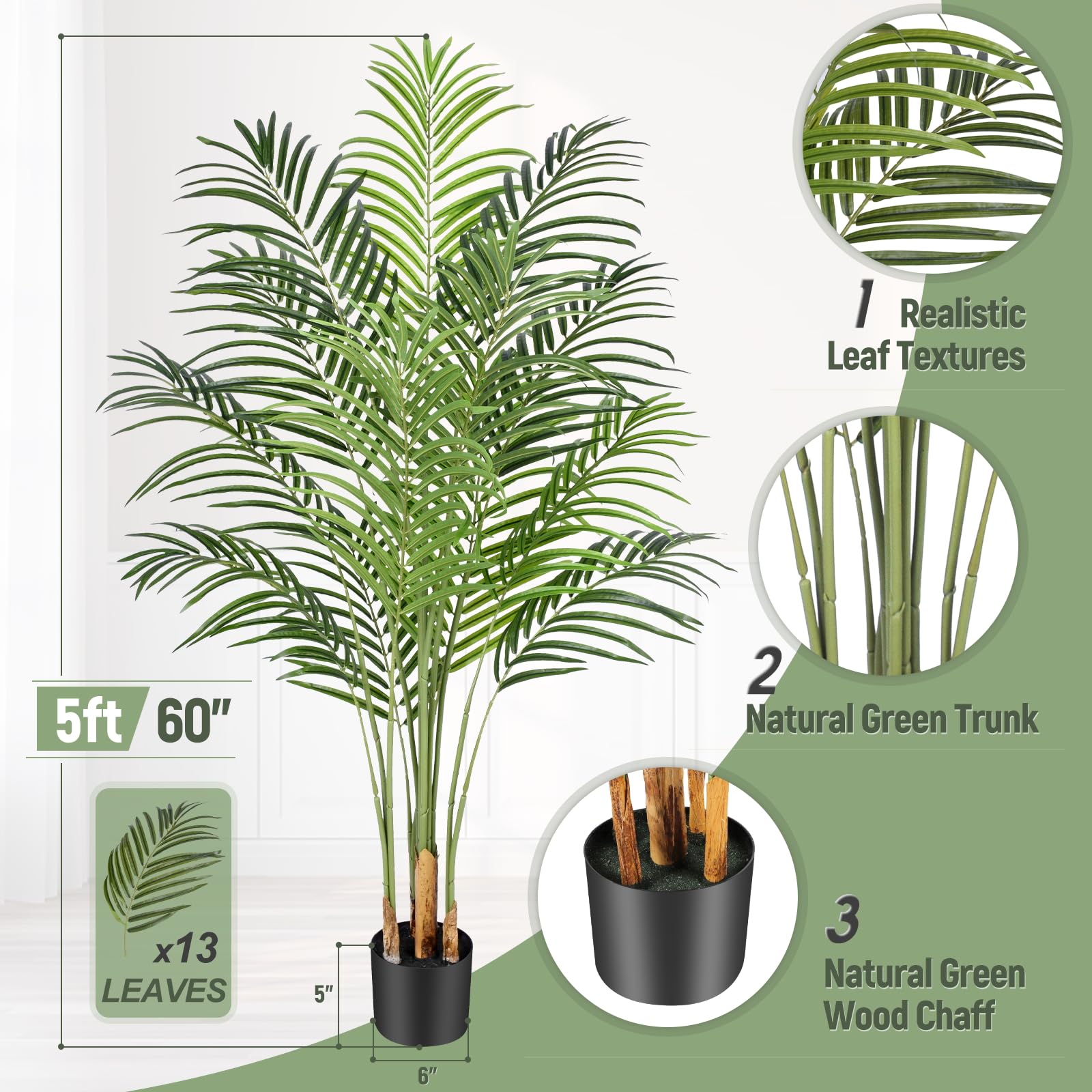 Keeplush tall palm tree creates a sunlit focal point in offices and entryways.