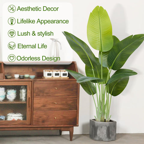 Keeplush artificial bird of paradise for indoor decor with lifelike leaves