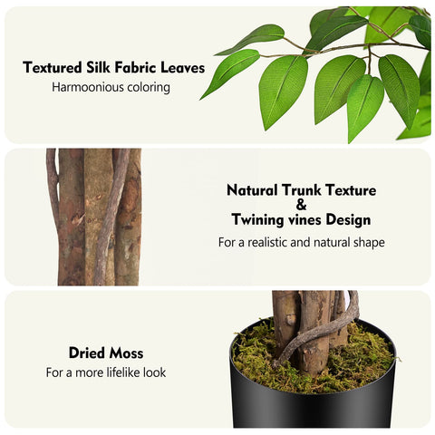 Keeplush artificial ficus tree with adjustable branches to tailor your space.