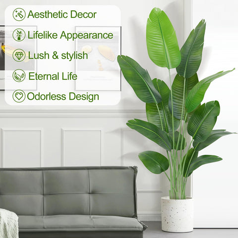 Keeplush lifelike banana leaf detail creates natural tropical ambience.