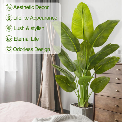 Keeplush Bird of Paradise leaves closeup highlights realistic texture and color