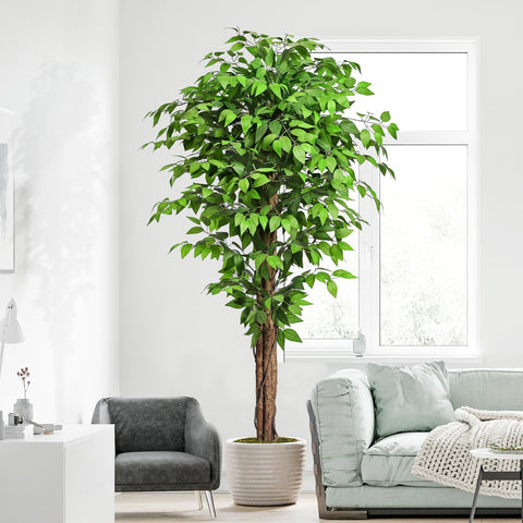 Keeplush 74 inch ficus tree placed indoors for elegant decor