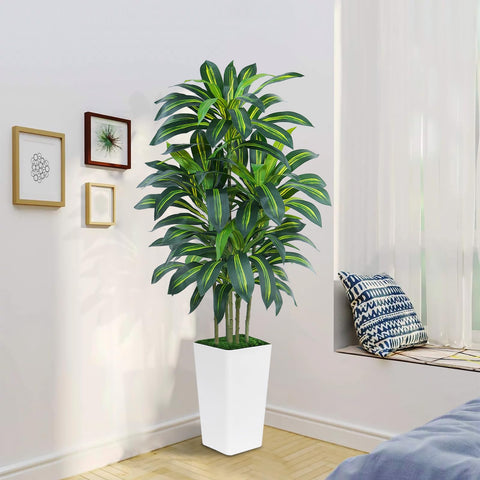 Keeplush high-density foliage in modern white planter enhances office spaces.