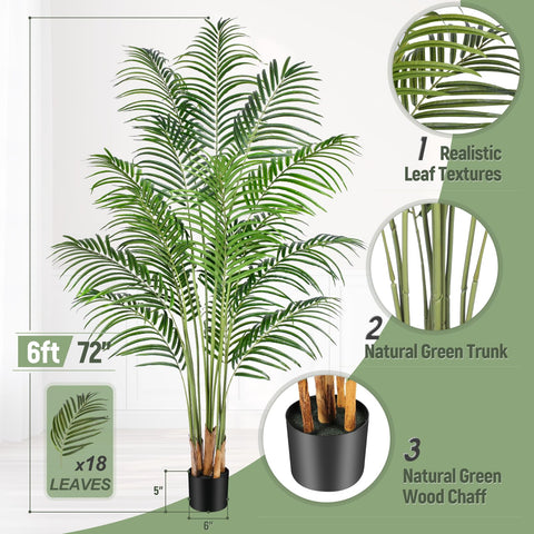 Keeplush palm-tree branches with adjustable metal wires for versatile shaping.