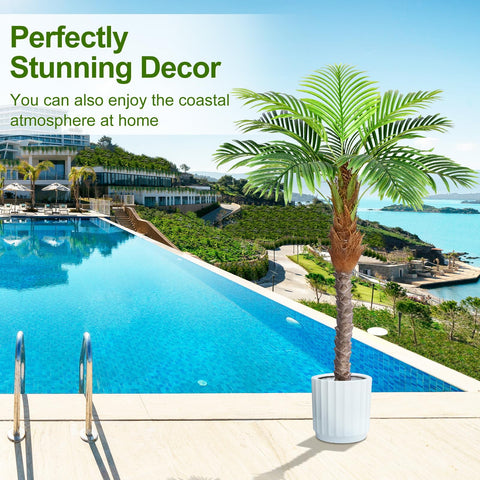 Keeplush palm tree with LED-ready trunk supports ambient lighting for ambience.