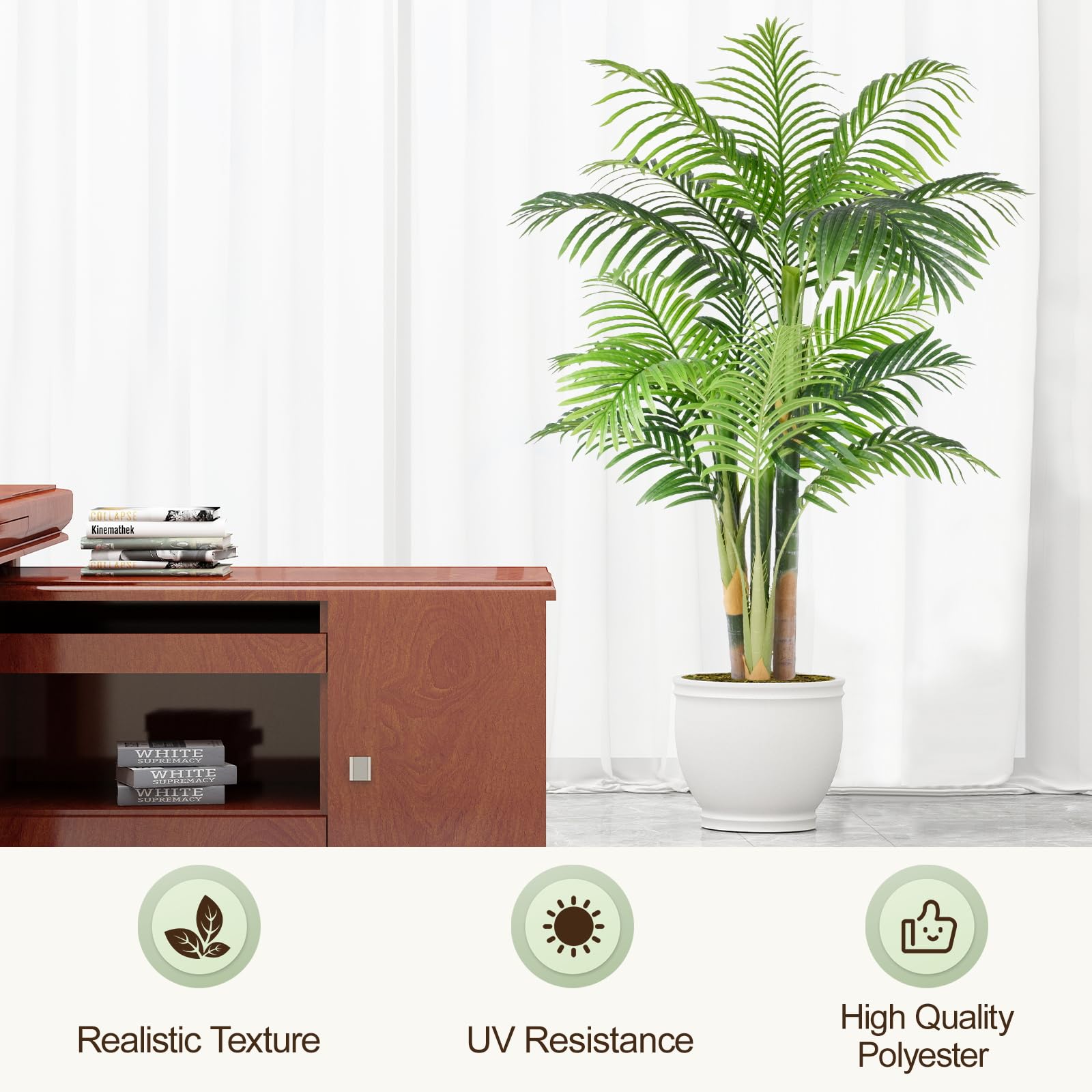 Keeplush palm tree with sturdy base provides stable display indoors or outdoors