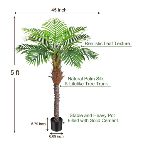Keeplush phoenix palm tree lifelike fronds designed for indoor or patio ambience.