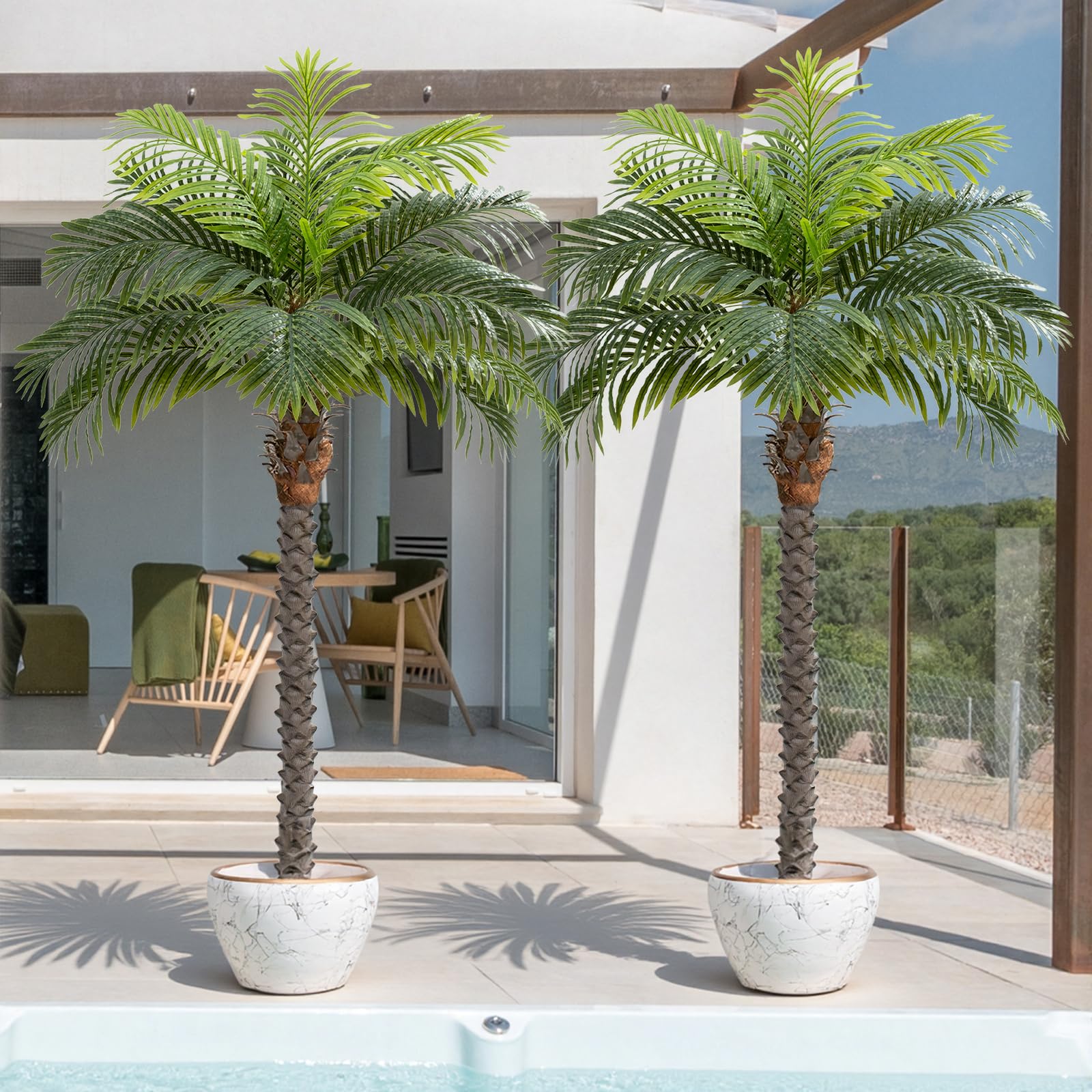 Keeplush phoenix palm tree outdoor decor with lifelike fronds for tropical vibe.