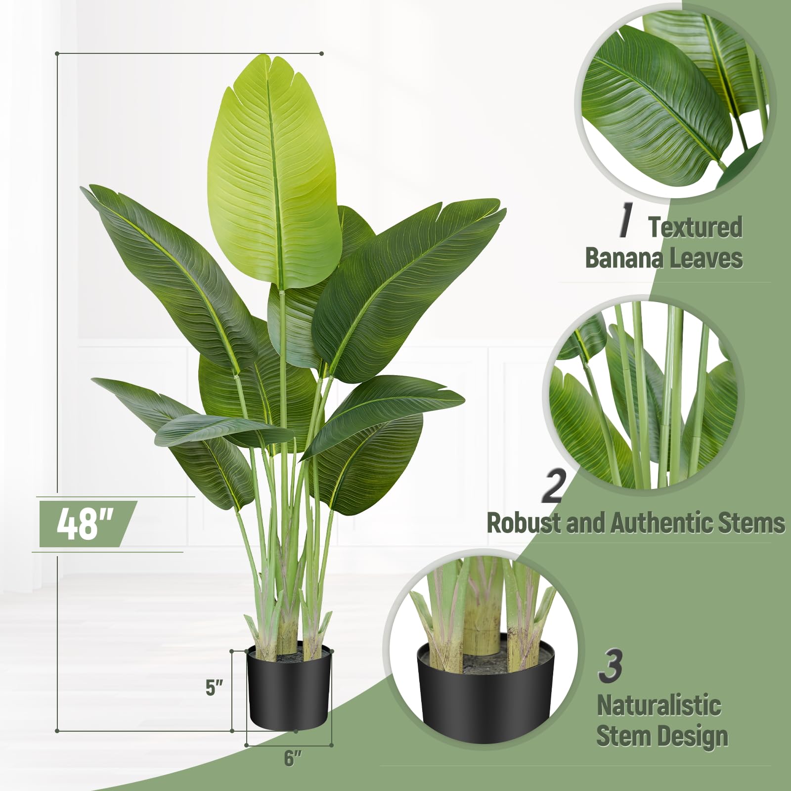 Keeplush silk plant enhances living room ambiance with easy placement