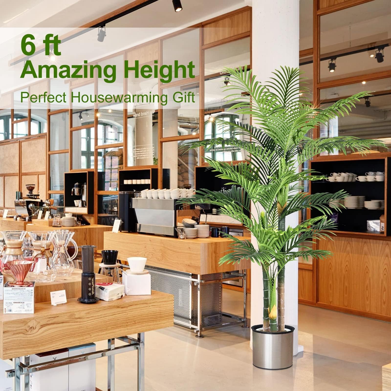 Keeplush triple trunk palm with bendable wires for customizable shape
