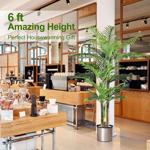 Keeplush triple trunk palm with bendable wires for customizable shape