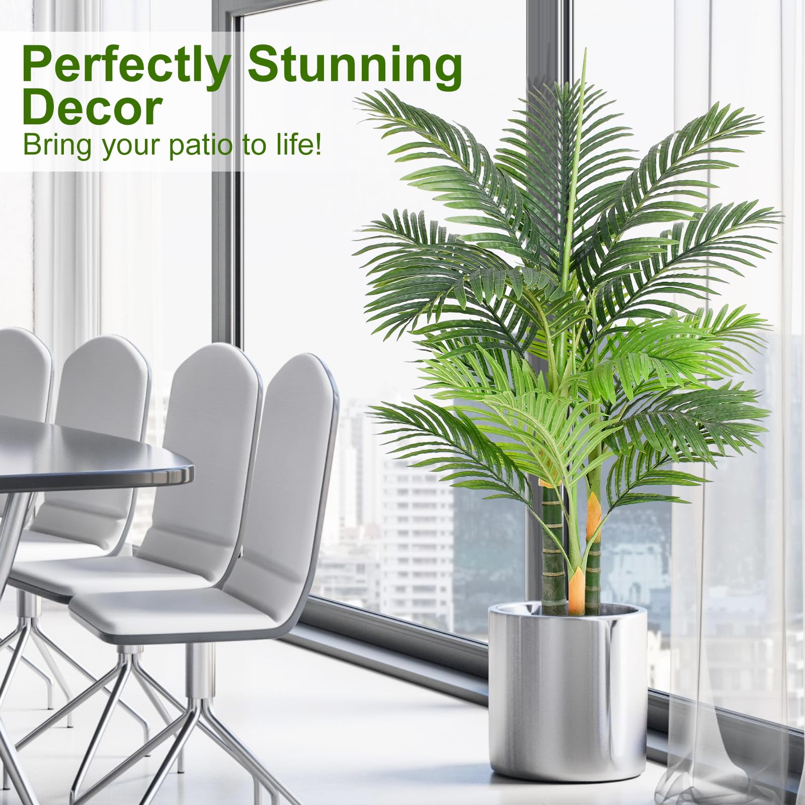 Keeplush tropical palm in pot, timeless decor for office or event venues.