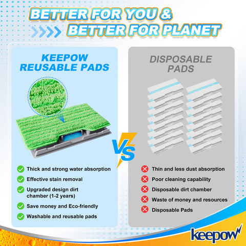 KeePow ABS durable construction ensures long-lasting mop pad performance