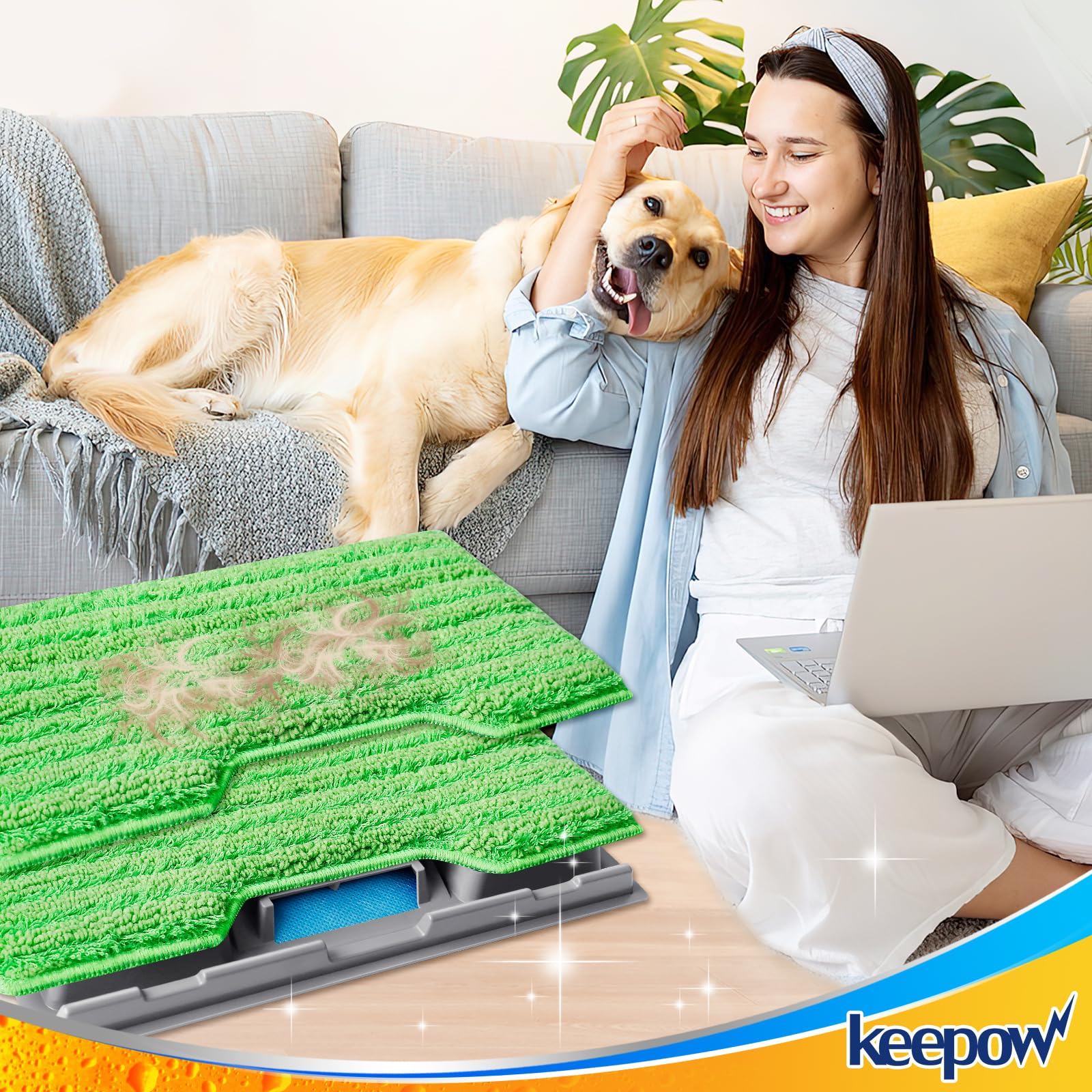 KeePow microfiber pads trap debris without hair shedding