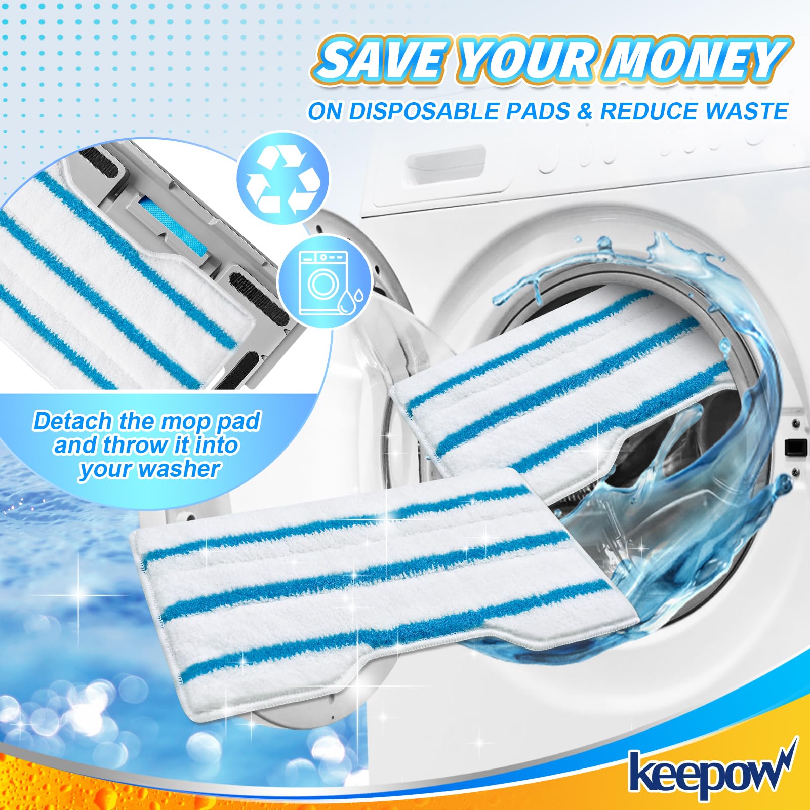KEEPOW pad compatible with sealed hardwood, tile, and other floors.