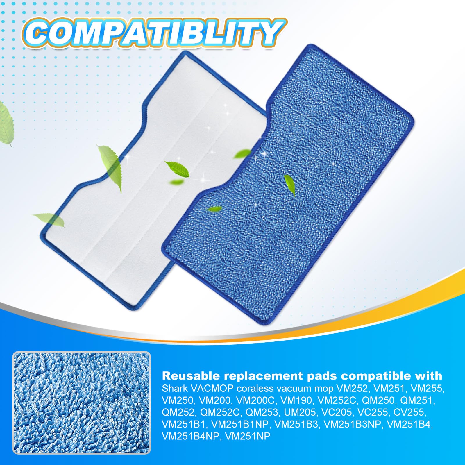 KEEPOW compatible pads with secure Velcro grip stay in place during mopping.