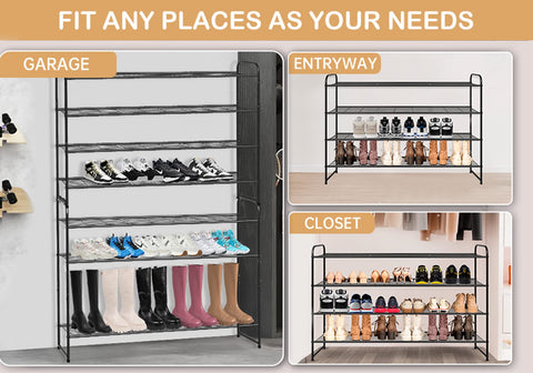 KEETDY bedroom storage in black keeps shoes orderly