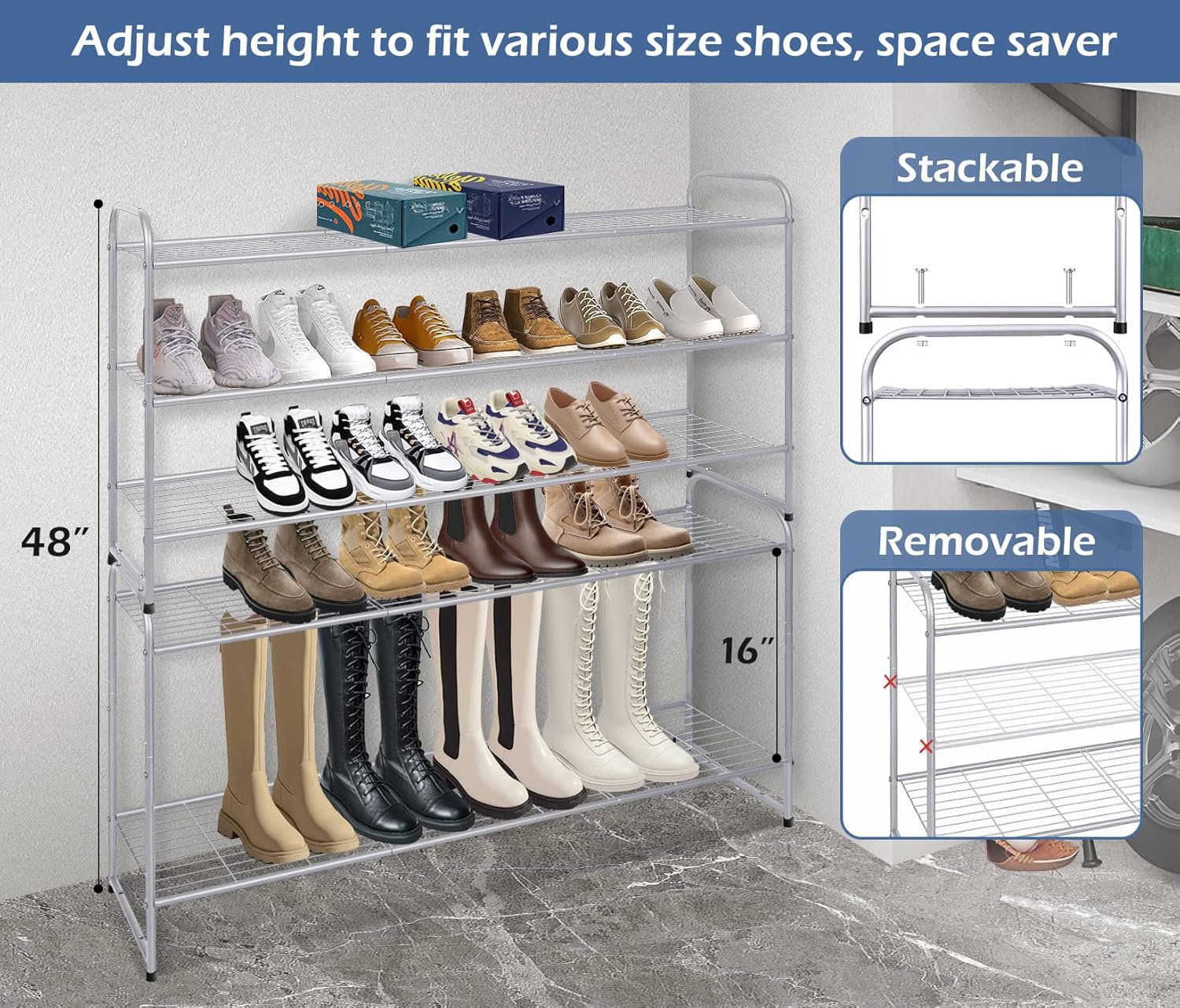 Keetdy versatile rack shown in entryway for clutter-free floors