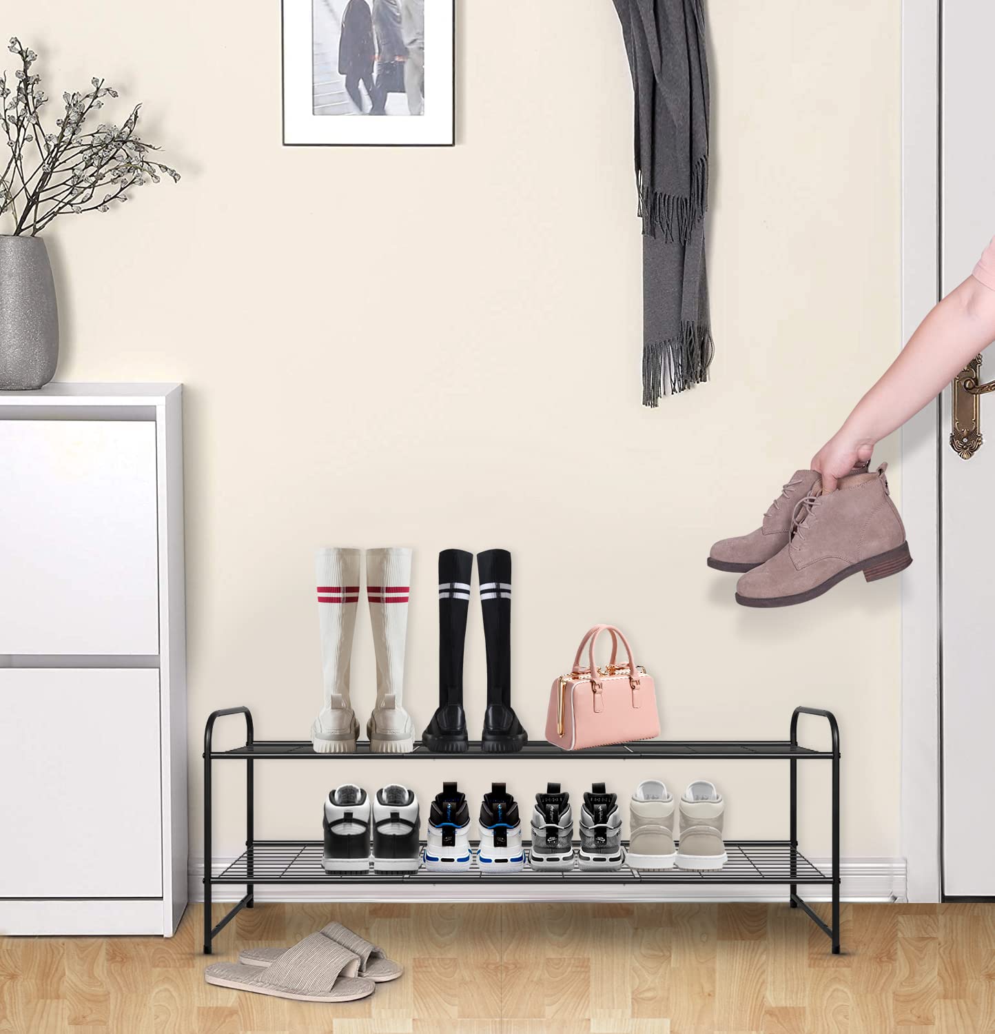 KEETDY heavy-duty metal construction ensures durable, long-lasting storage.