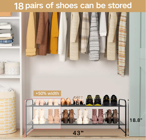 KEETDY metal shoe organizer for entryway keeps footwear visible and easy to grab.