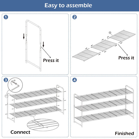 Keetdy 3-tier rack on the floor is easy to assemble