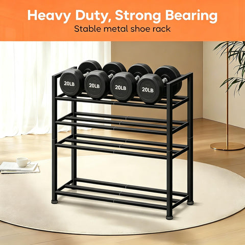 KEETDY stackable shoe rack shows customizable height and expanded capacity for growing families.