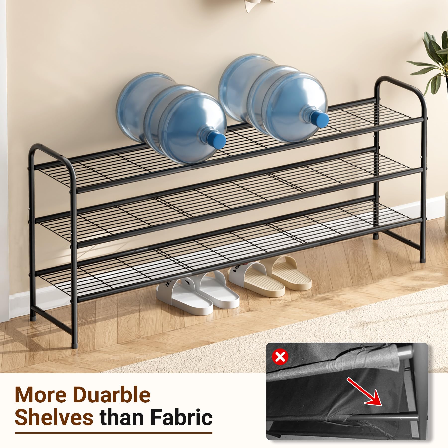 KEETDY stackable design demonstrates how two units create six tiers for small spaces.