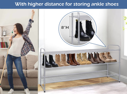 Keetdy stackable rack with two sets extends storage to six tiers