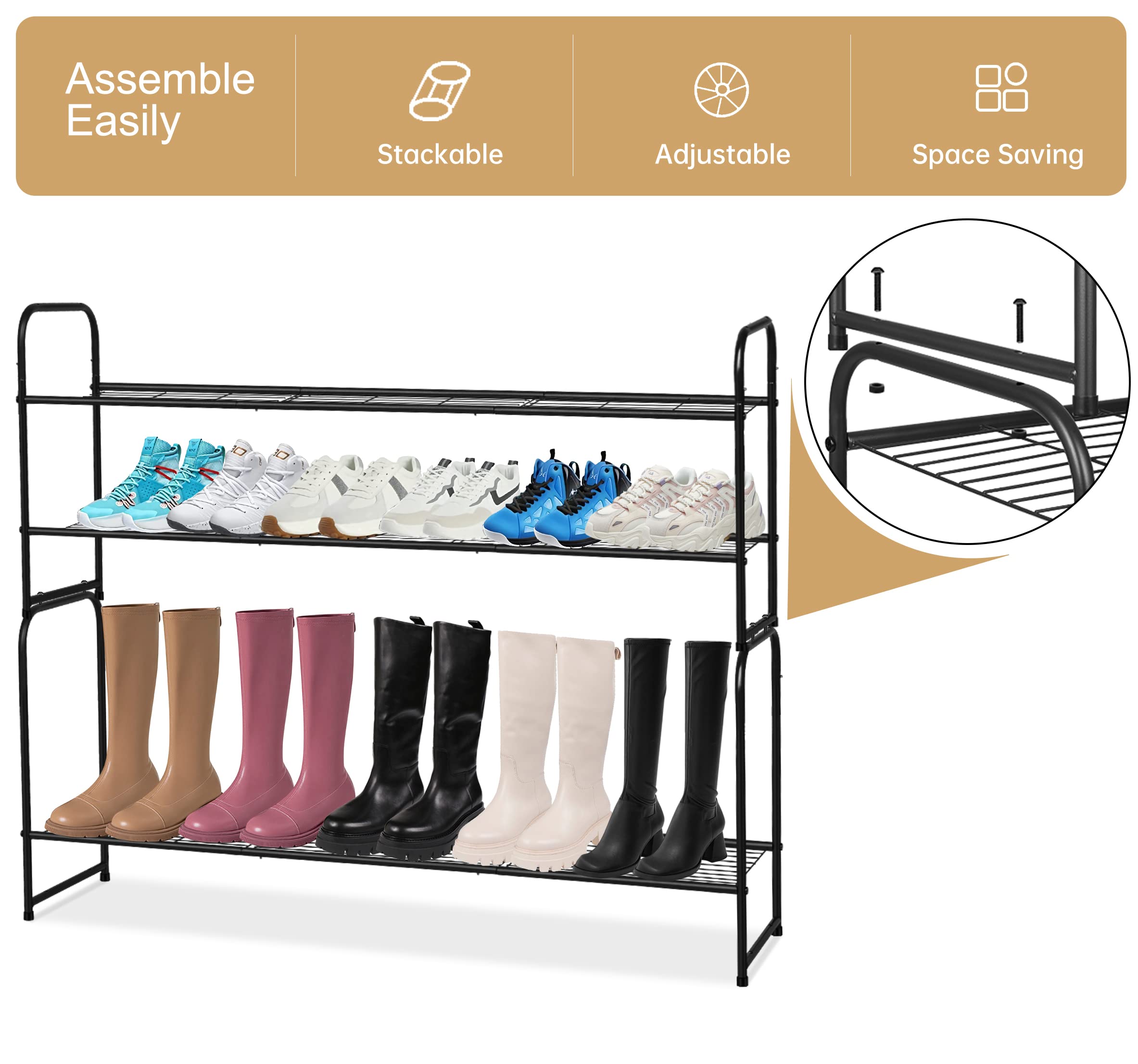 KEETDY wide shelf fits in closet or entryway for daily organization.