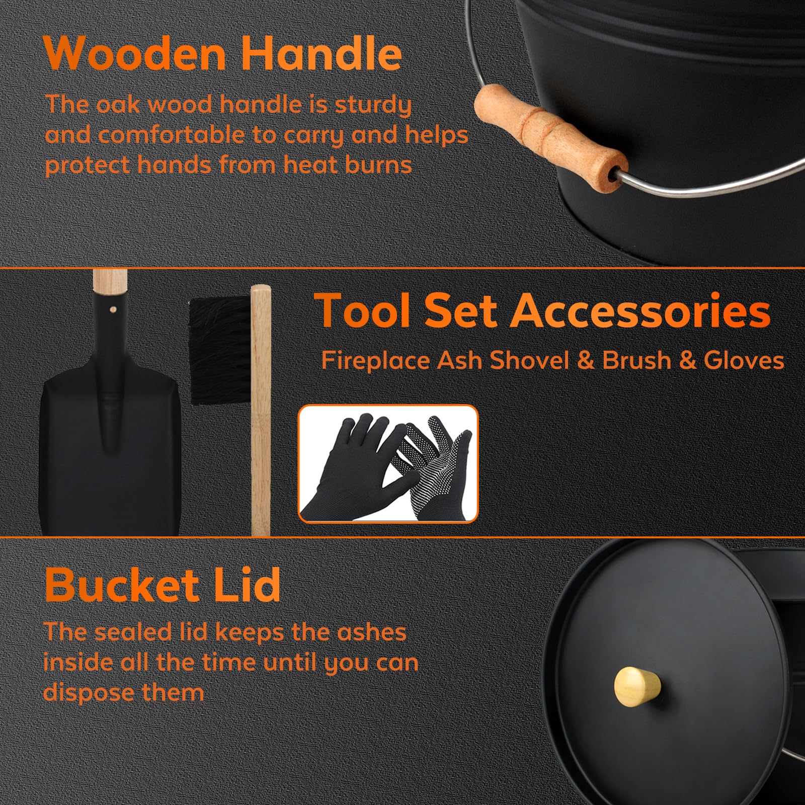 KEFIY metal fireplace tools set highlighting durable finish