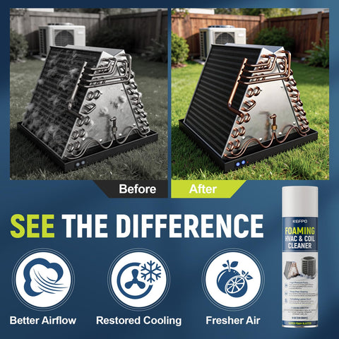 KEFPO foam expansion reveals deep-cleaning action on evaporator coils