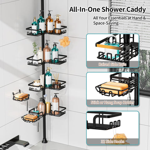 KEGII 2-in-1 soap holder with razor slot for organized soap and razors.