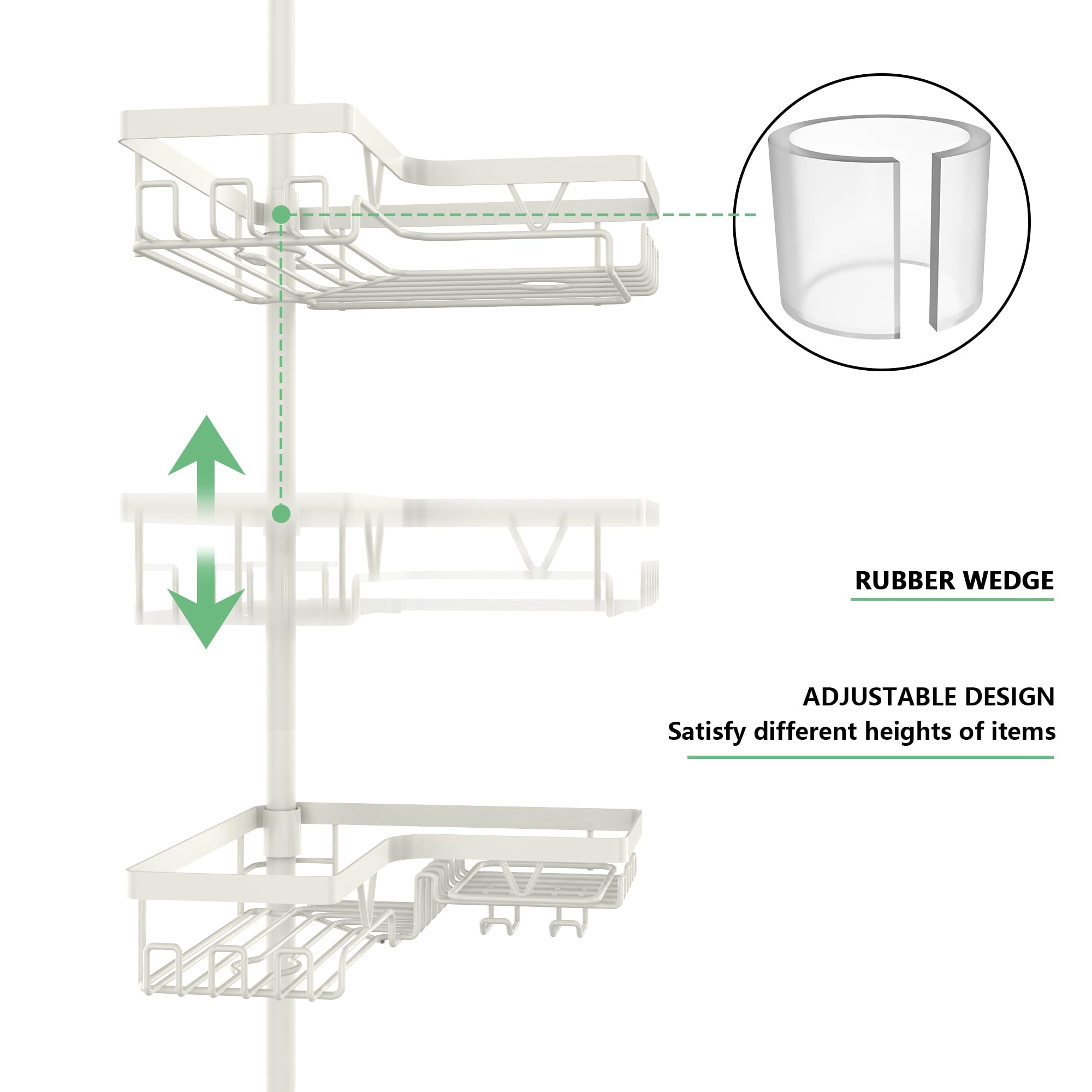 KEGII adjustable baskets accommodate bottles of varying heights