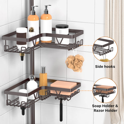 KEGII adjustable shelves adapt to taller bottles and bathroom items