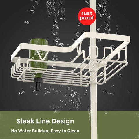 KEGII built-in hooks hold towels and razors at each level