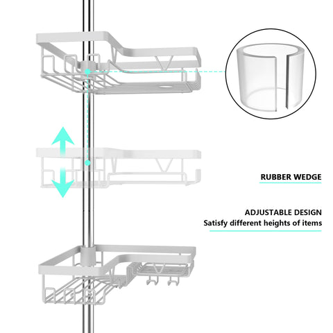 KEGII tension pole offers adjustable height for secure, tool-free installation.