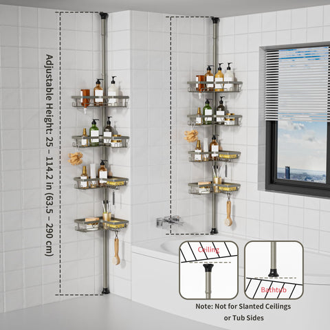 KEGII compact space-saving corner rack fits small showers and apartments.