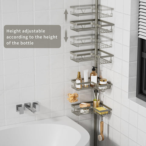 KEGII rustproof stainless steel organizer resists moisture for durable, low-maintenance bathroom storage.