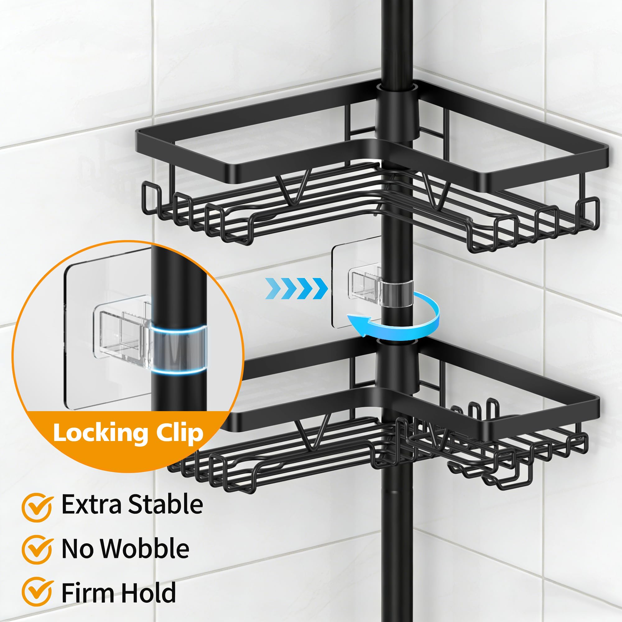 KEGII adjustable corner rack fits tight spaces from 25 to 114 inches without drilling