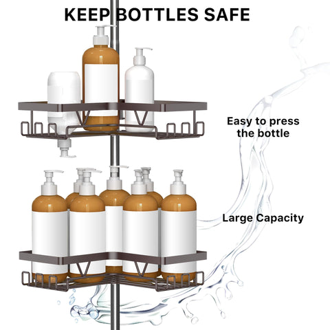 KEGII high fence keeps bottles from tipping over in baskets.