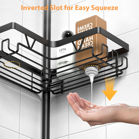 KEGII inverted bottle slots allow shampoo to dispense easily