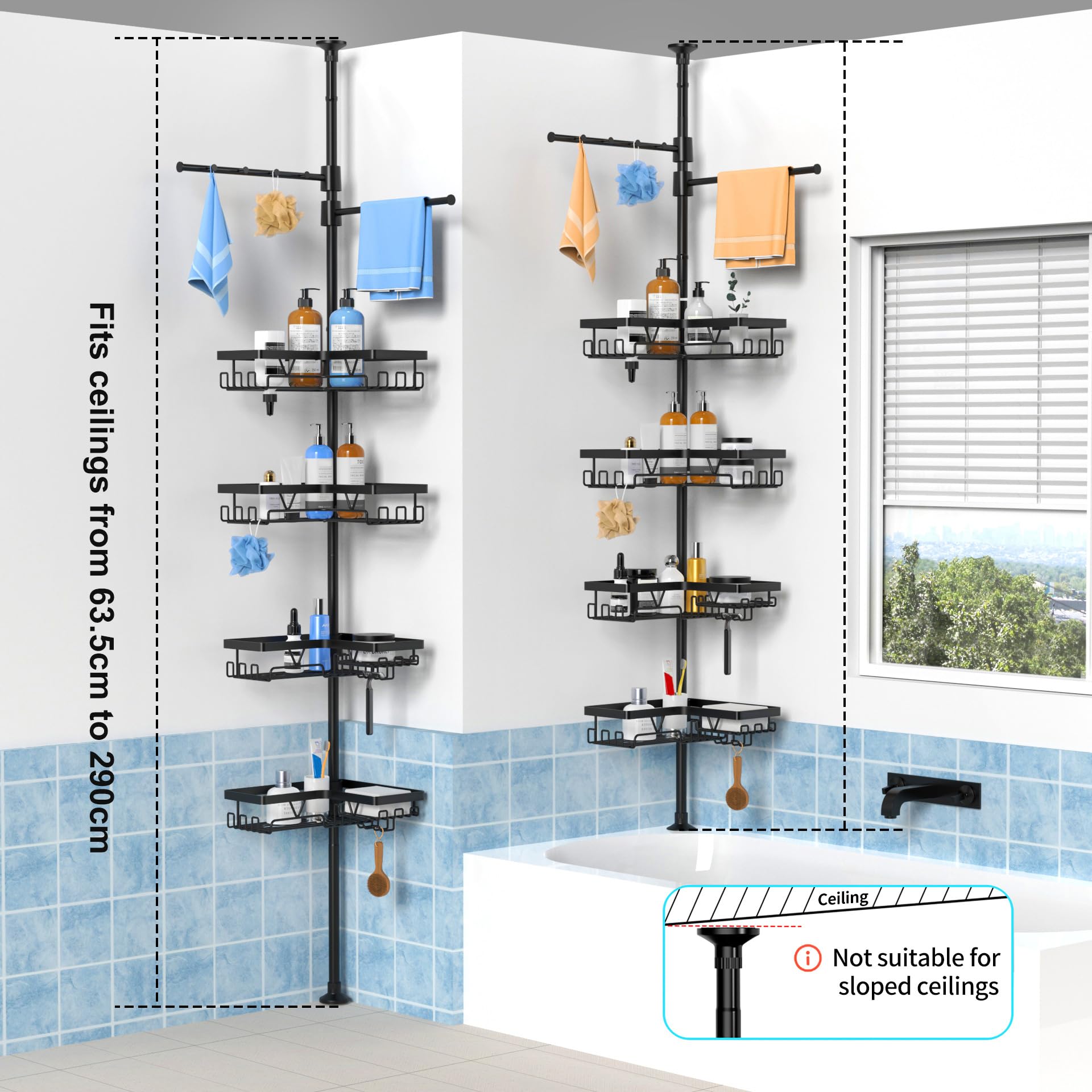 KEGII open-frame shelves promote fast drying and easy cleaning