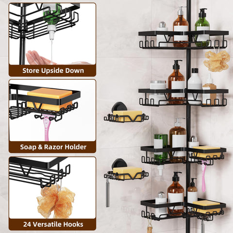 Kegii shower caddy suction soap dishes keep soaps secure on smooth surfaces.