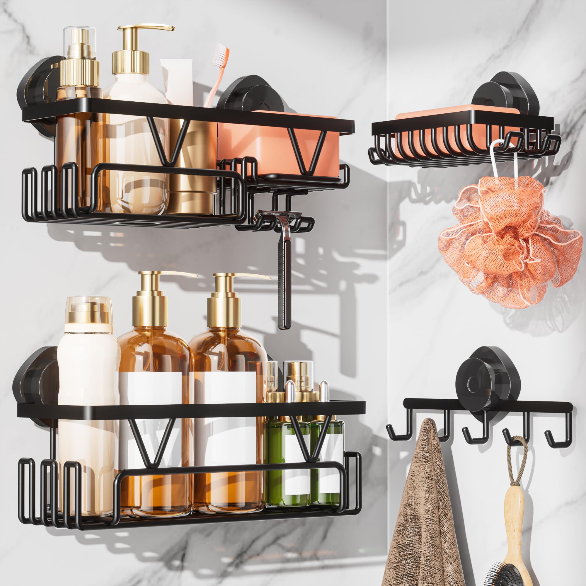 KEGII towel rack adds space-saving storage in small bathrooms.
